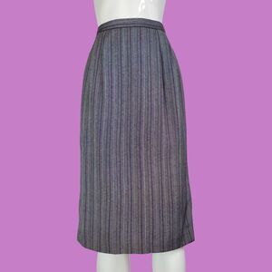 Vintage 80s Gray Striped Pencil Skirt